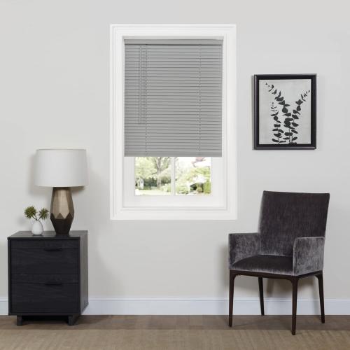 Deluxe Sundown Gray Cordless Vinyl Mini Blind – 36" W x 64" L