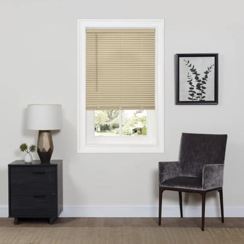 Deluxe Sundown Latte Cordless Vinyl Mini Blind – 36" W x 64" L