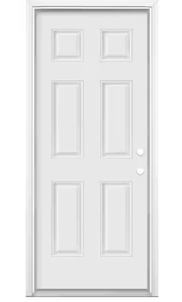 DOOR 36" FIBERGLASS 6 PNL PH RH 2 BORE