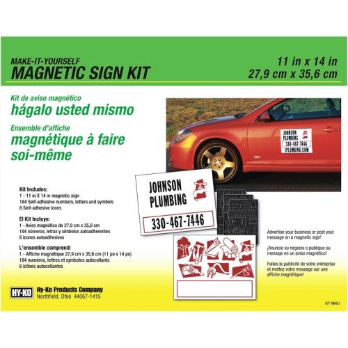 Hy-Ko KIT-MAG1 Sign Kit, Blank (Make Your Own Message), Black Legend, White Background, Magnetic
