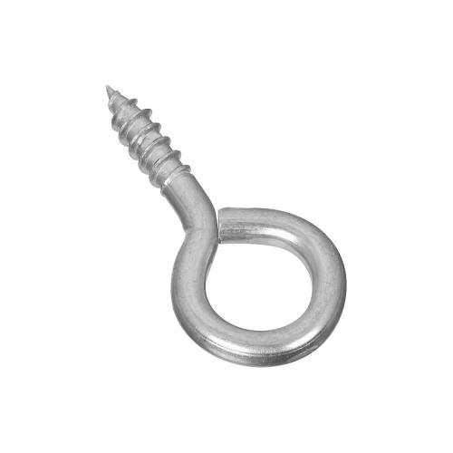 National Hardware N119-222 Screw Eye, #6, 0.19 in Dia Wire, 3/4 in L Thread, 1.94 in OAL, 50 lb Working Load, Steel