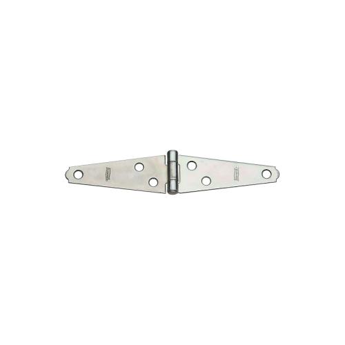 National Hardware N127-449 Strap Hinge, 1-3/16 in W Frame Leaf, 0.056 in Thick Leaf, Steel, Zinc, Fixed Pin, Wall, 13 lb