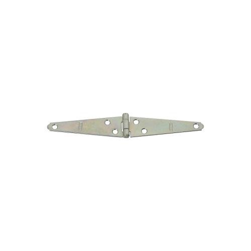 National Hardware N127-514 Strap Hinge, 1-1/4 in W Frame Leaf, 0.056 in Thick Leaf, Steel, Zinc, Fixed Pin, Wall, 8 lb