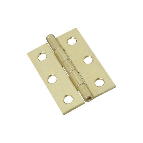 National Hardware N141-960 Narrow Hinge, 2-1/2 in W Frame Leaf, 0.056 in Thick Frame Leaf, Steel, Brass, 20 lb