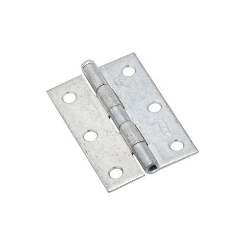 National Hardware N142-034 Narrow Hinge, 3 in W Frame Leaf, 0.065 in Thick Frame Leaf, Steel, Zinc, Loose, Removable Pin