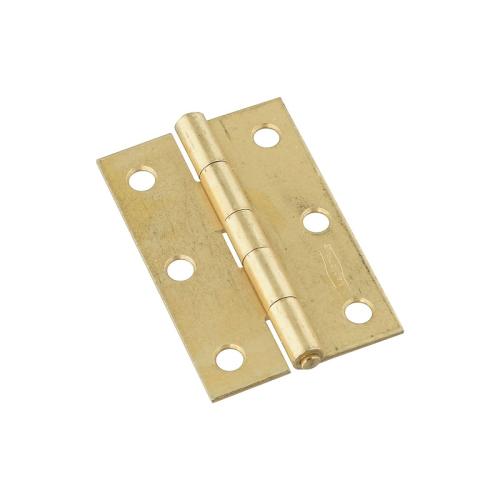 National Hardware N146-399 Utility Hinge, 3 in W Frame Leaf, 0.065 in Thick Frame Leaf, Brass/Steel, Brass, 28 lb