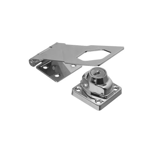 National Hardware VKA827 Series N206-953 Hasp Lock, 4-1/2 in L, Brass/Steel, Chrome-Plated, Keyed Alike