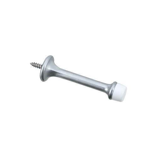 National Hardware N273-599 Door Stop, 3 in Projection, Rubber/Zinc, Satin Chrome