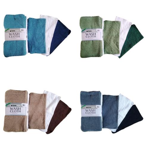 18 Pack Wash Cloth, 11'' x 11'', Assorted Colors