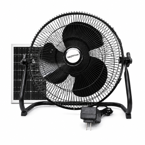 12'' Black Solar Stand Fan