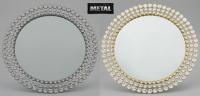 18" Elegant Jeweled Round Mirror, Assorted
