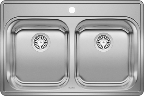 BLANCO ESSENTIAL 2 STAINLESS STEEL 1-HOLE 8" KITCHEN SINK D/B