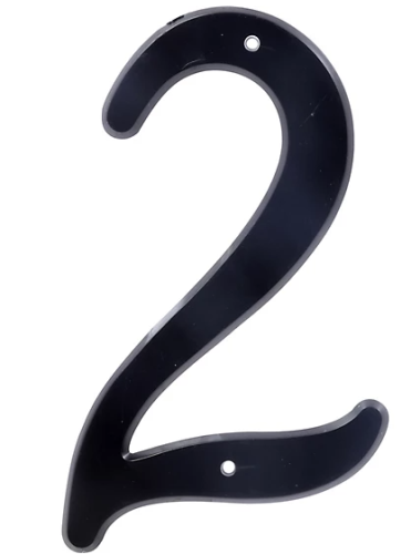 3-1/2" BLACK ALUMINUM NUMBER #2