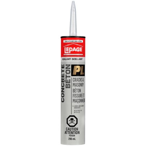 LePage PL Polyurethane Concrete Crack & Masonry Sealant, Concrete Grey, 295 ml Cartridge, Pack of 1