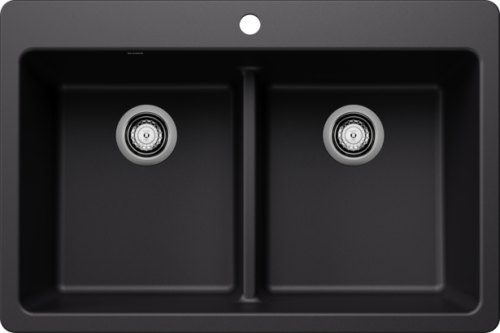 BLANCO LIVEN 33 EQUAL DOUBLE BOWL SINK COAL BLACK SILGRANIT