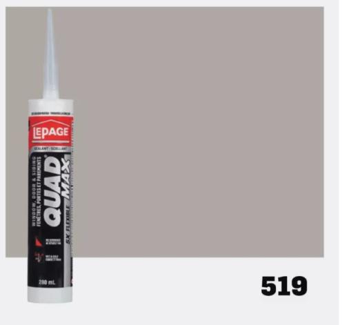 LePage Quad Max Window, Door & Siding Sealant Gray 519, 280 ml Cartridge, Pack of 1