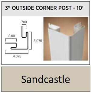 VINYL O/S CORNER 10'SANDCASTLE
