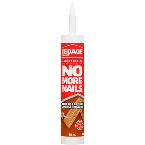 LePage No More Nails Panel and Moulding Construction Adhesive, White, 266 ml Cartridge, Pack of 1
