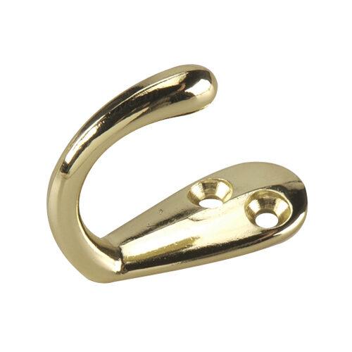 WARDROBE HOOK  BRASS 2/PK (R)