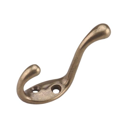 3" COATHOOK ANTQ BRASS (R)
