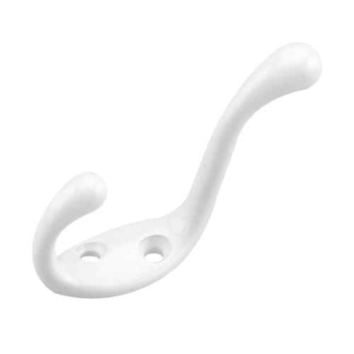 WHITE HEAVY COAT HOOK 3-1/2"