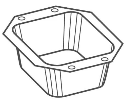 B DROP OUTLET 2.5 X 2.5 MILL ALUMINUM GUTTER