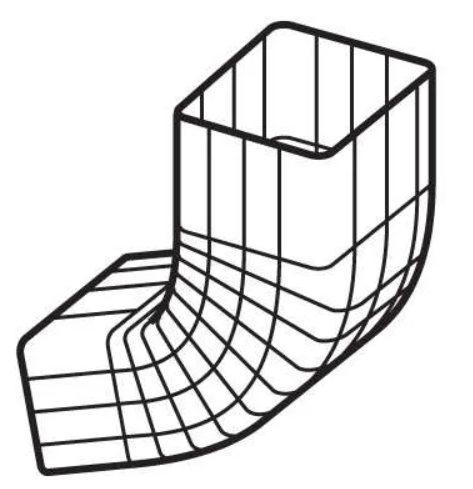 2.5"x2.5" SQ ELBOW BLACK LG