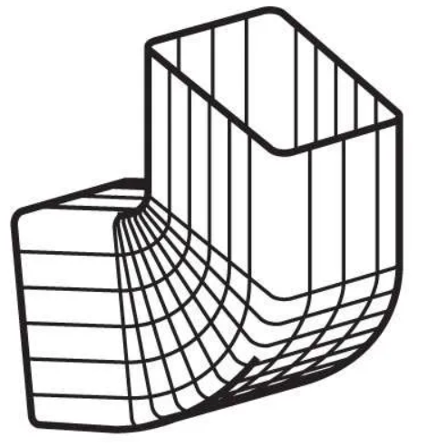 2X3" WHITE ALUMINUM B ELBOWS