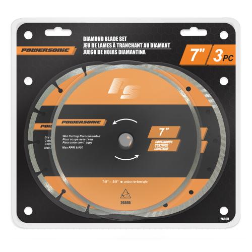 POWERSONIC 7" 3PCS DIAMOND BLADE