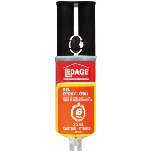 LePage Epoxy Gel, Clear Amber, 25 ml Syringe, Pack of 1