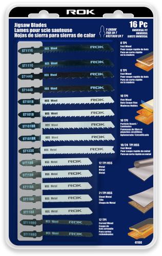 ROK 16 PCS T SHANK JIGSAW BLADE