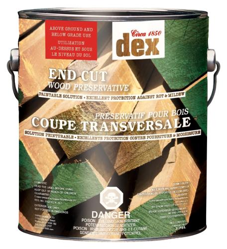 CIRCA 1850 DEX END CUT GREEN WOOD PRESERVATIVE 1GAL