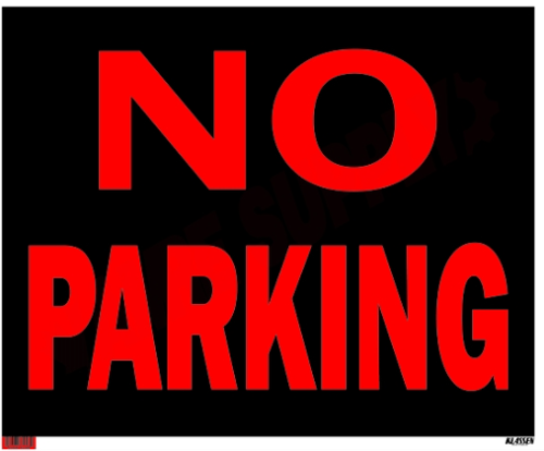 JUMBO SIGN NO PARKING BLACK BACKGROUND
