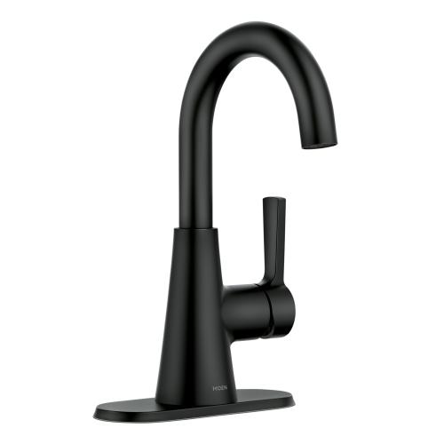 MIKAH ONE-HANDLE HIGH ARC BATHROOM FAUCET MATTE BLACK