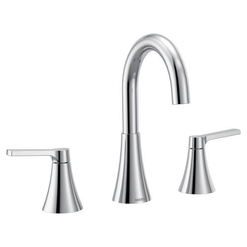 MIKAH CHROME TWO-HANDLE HIGH ARC BATHROOM FAUCET