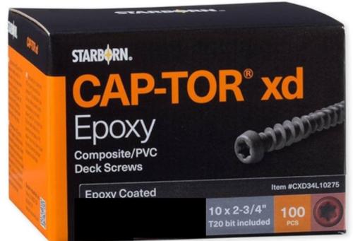 10X2 3/4" BROWN #34 TRIM SCREW EPOXY CAP 100PC