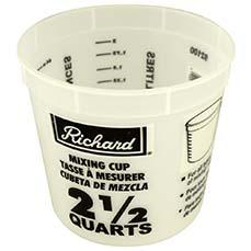 REUSABLE MIXING CUP WHITE 2.4L /64OZ CALIBRATED