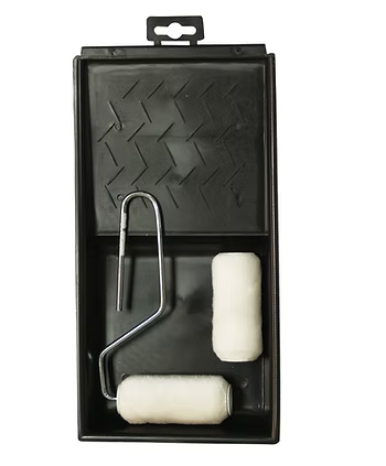 TRAY WITH LID + PLASTIC FRAME + 3'' FOAM ROLLER COVER / 75MM
