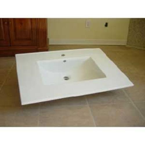 WHT VITREOUS CHINA V-TOP 37 X 22 1 HOLE