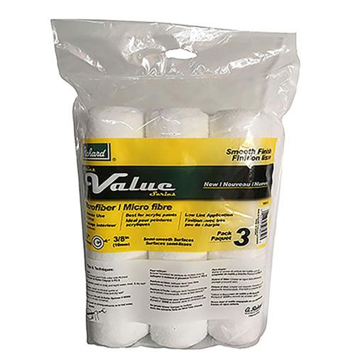VALUE SERIES MICRO FIBER ROLLER COVERS 240MM X 10MM 3/8'' PILE 3PK