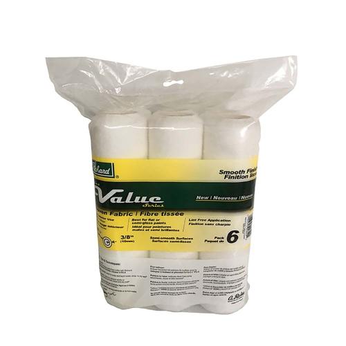 VALUE SERIES WOVEN LINT FREE ROLLER 3/8" PILE 6PK