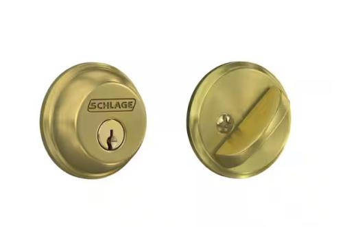 SCHLAGE DEADBOLT 608 SATIN BRASS
