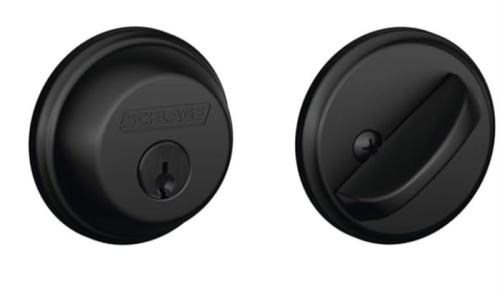 SCHLAGE DEADBOLT 622 MATTE BLK