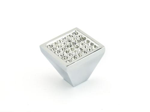 MTL KNOB 25MM 8/32 CHRM/CRYS (R)