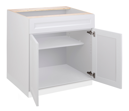 30"(OW)SINK BASE CABINET   STOCK WHITE SHAKER (KD UNIT)