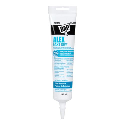 ALEX FAST DRY® Acrylic Latex Caulk Plus Silicone – White, 162 mL, Squeeze Tube