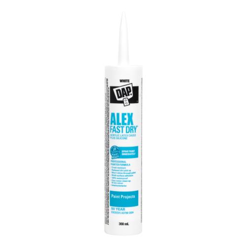 ALEX FAST DRY® Acrylic Latex Caulk Plus Silicone – White, 300 mL
