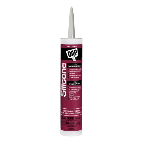 100% Silicone Kitchen, Bath & Plumbing Sealant – Grey, 290 mL