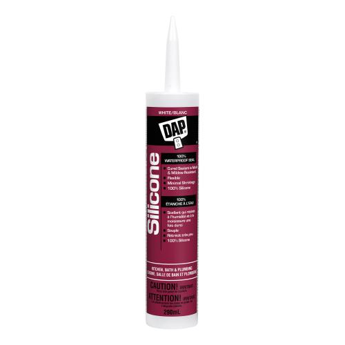 100% Silicone Kitchen, Bath & Plumbing Sealant – White, 290 mL