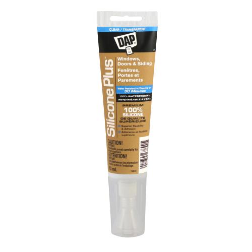 SILICONE PLUS™ Advanced 100% Silicone Window, Door & Siding Sealant – Clear, 83 mL, Squeeze Tube